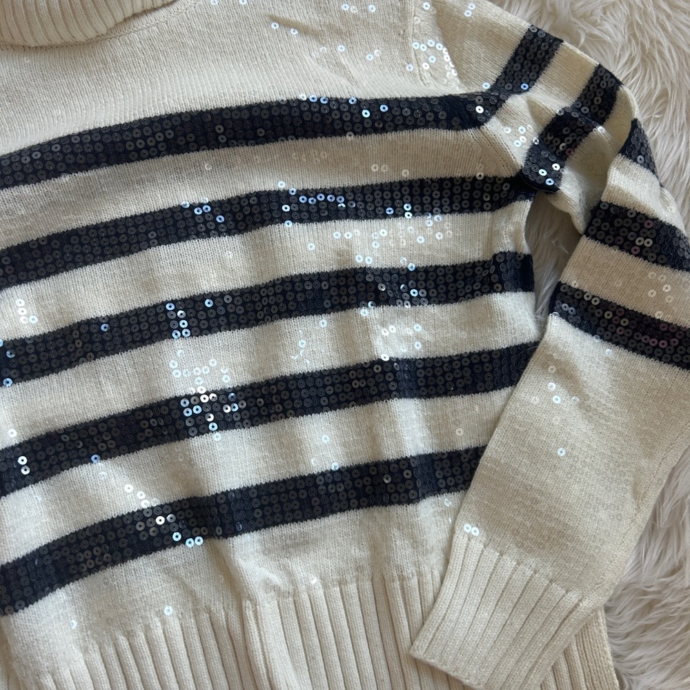 New! Talbots Striped Sequin Sweater - Picture 6 of 7